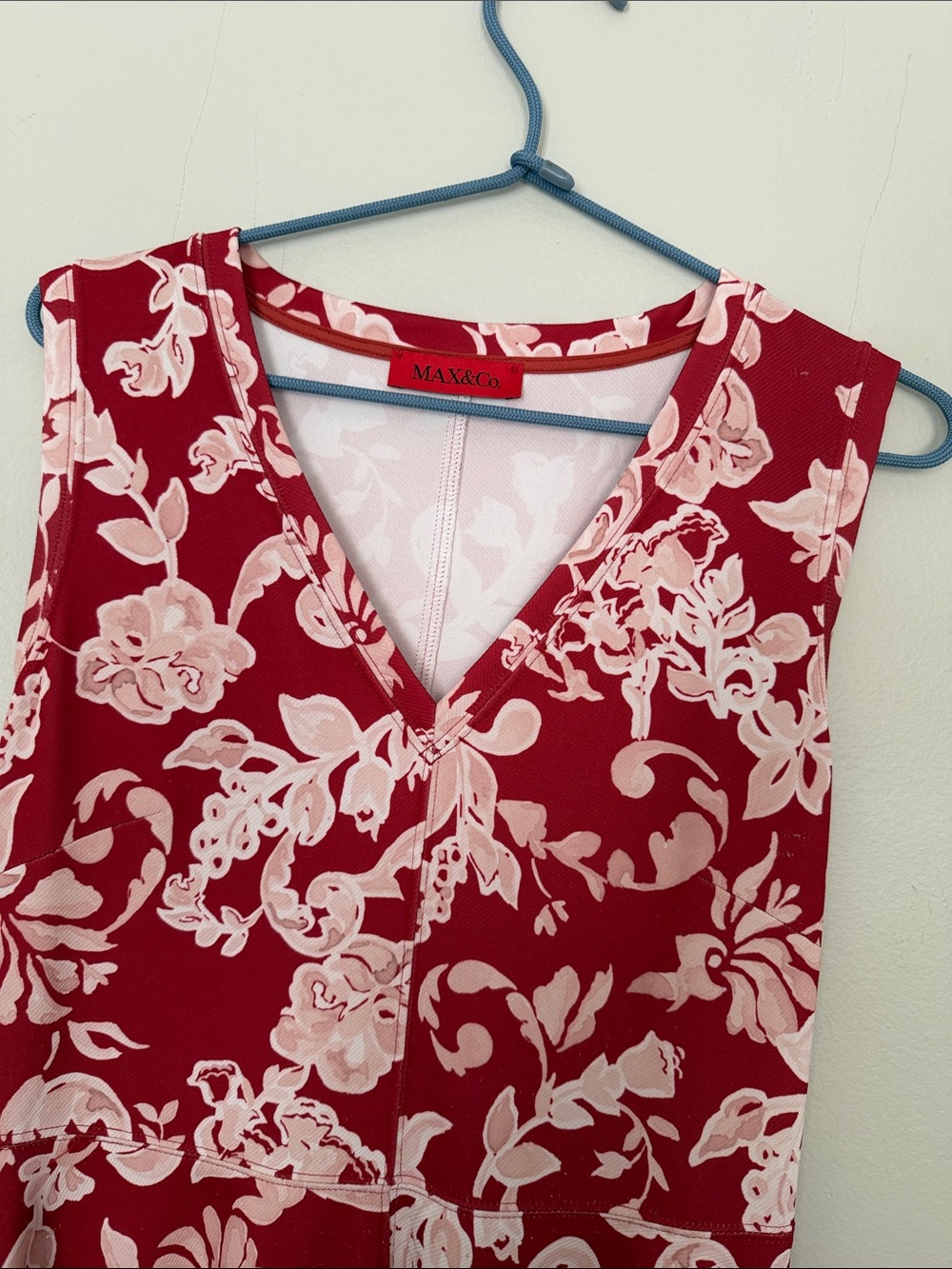 MAX&Co Red Floral Sleeveless Fit & Flare Midi Dress